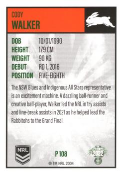 2022 NRL Elite - Silver Specials #P 108 Cody Walker Back
